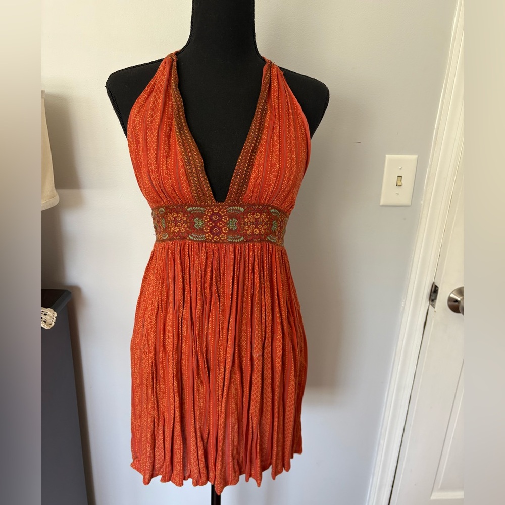 Urban Outfitters Orange Halter Dress